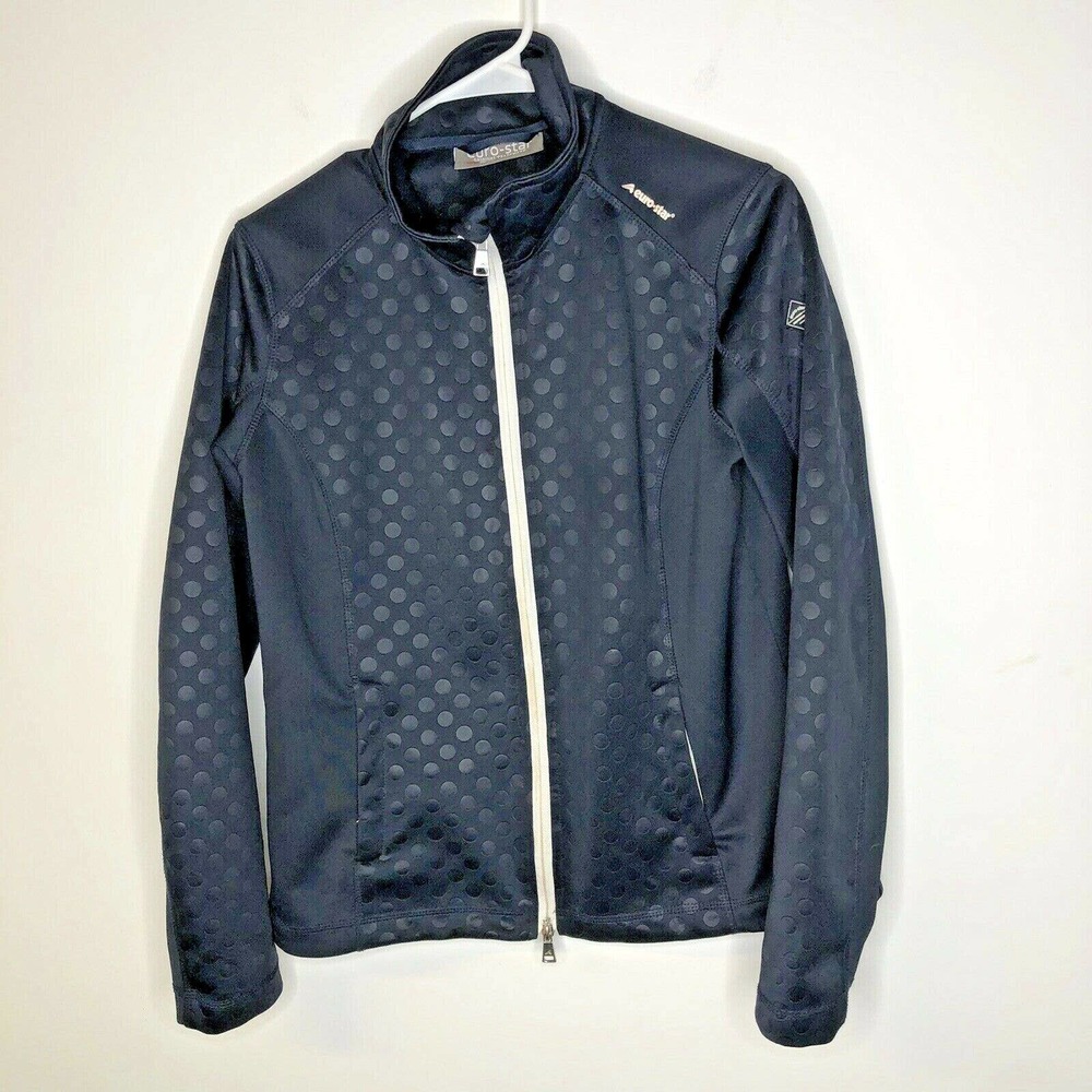 Eurostar Womens Equestrian Jacket Blue Full Zip Size L Textured